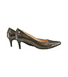 Дамски кожени обувки в черно и бежово Kellie-3 снимка