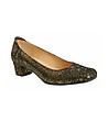 Дамски кожени обувки в черно и златисто Kimberley-1 снимка
