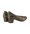 Дамски кожени обувки в черно и златисто Kimberley-2 снимка