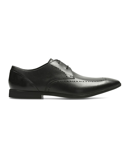 Черни мъжки елегантни обувки от естествена кожа Bampton снимка