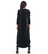 Черна асиметрична рокля Dinara с кадифен ефект-1 снимка