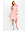 Розова рокля с ефектен дизайн Alexandra-0 снимка
