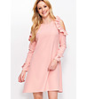 Розова рокля с ефектен дизайн Alexandra-2 снимка