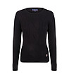 Черен плетен дамски пуловер с вълна Tina-0 снимка