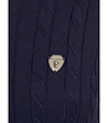Дамска памучна жилетка в тъмносиньо Bella-3 снимка