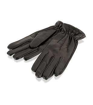 Дамски кожени ръкавици в тъмнокафяво снимка