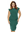 Зелена рокля в макси размер с къдрички Elisa-2 снимка
