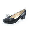 Черни дамски кожени обувки на ток Yasmina-1 снимка