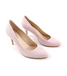 Розови дамски кожени обувки на ток Fanny-3 снимка