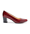 Дамски кожени обувки на ток в цвят бордо Betty-0 снимка