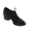 Черни дамски кожени обувки на ток Kylie-1 снимка