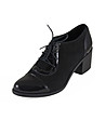 Черни дамски кожени обувки на ток Kylie-2 снимка