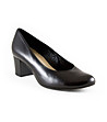 Черни дамски кожени обувки на ток Heather-2 снимка