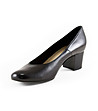 Черни дамски кожени обувки на ток Heather-3 снимка