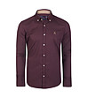 Мъжка памучна риза в цвят бордо с бежов принт Hunter-0 снимка