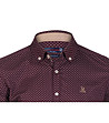 Мъжка памучна риза в цвят бордо с бежов принт Hunter-2 снимка