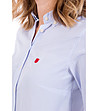 Светлосиня дамска памучна риза Margot-3 снимка