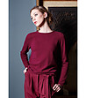 Дамски пуловер в цвят бордо с вълна и кашмир-0 снимка