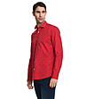 Червена памучна мъжка риза с принт Burton-2 снимка