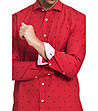 Червена памучна мъжка риза с принт Burton-3 снимка