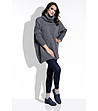 Дълъг дамски пуловер в цвят графит Liana-2 снимка