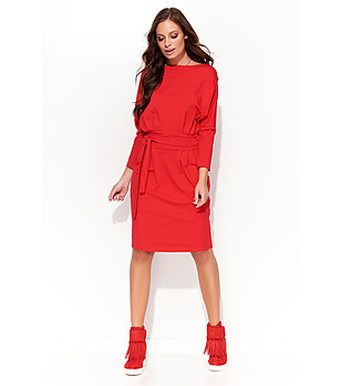 Памучна червена рокля Zila снимка