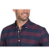 Мъжка памучна карирана риза в цвят бордо и тъмносиньо Ball-4 снимка
