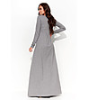 Дълга памучна рокля в сив меланж Simina-1 снимка
