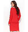 Червена памучна рокля Kiera-3 снимка