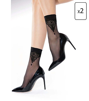 Комплект от два чифта черни дамски чорапи Guess 20 DEN снимка