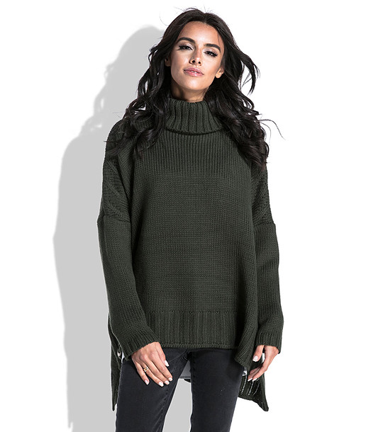 Дамски пуловер в цвят маслина Hannah снимка