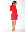Червена рокля с дълги ръкави-1 снимка