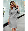 Комплект от пола и блуза в сив меланж-4 снимка