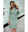Комплект от пола и блуза в зелен меланж-4 снимка