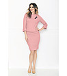 Комплект от пола и блуза в розово-2 снимка