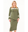 Комплект от блуза и пола в зелен нюанс Miranda-3 снимка