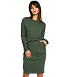 Памучна рокля в зелен нюанс Lorna-2 снимка