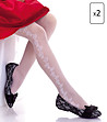 Комплект от 2 броя детски чорапогащи в бяло Jasmina 20 DEN-1 снимка