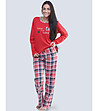 Памучна дамска пижама в червено Tiara-0 снимка