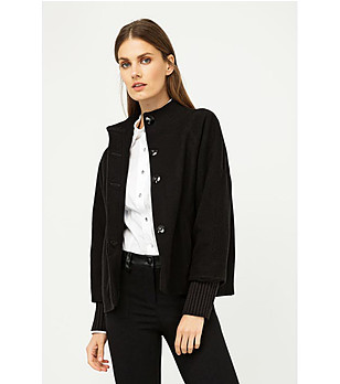 Късо черно дамско палто Suzi снимка