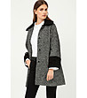 Дамско палто в меланж на черно и бяло Lizette-0 снимка