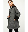 Дамско палто в меланж на черно и бяло Lizette-2 снимка