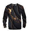 Unisex блуза с принт Black and gold-0 снимка
