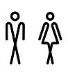Черни стикери за WC man and woman -1 снимка