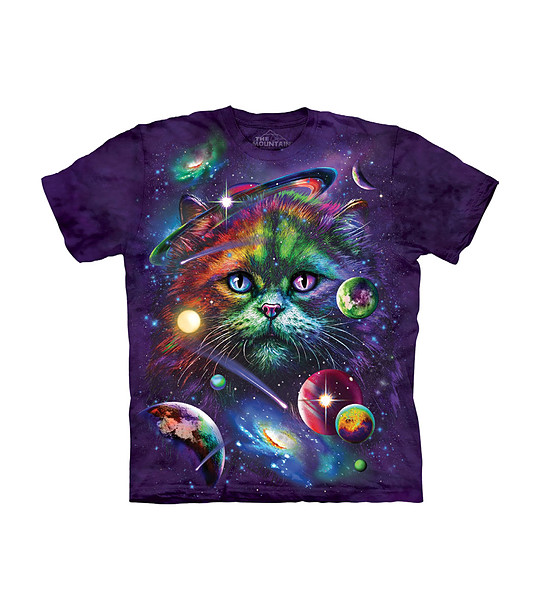 Детска памучна тениска с принт Космическа котка снимка