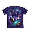 Детска памучна тениска с принт Вълк и космос-0 снимка