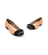 Дамски кожени обувки в оранжево и черно-1 снимка