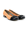 Дамски кожени обувки в оранжево и черно Caryn-2 снимка