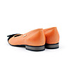 Дамски кожени обувки в оранжево и черно-3 снимка