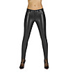Дамски черен панталон имитация на кожа Leila 200 DEN-0 снимка